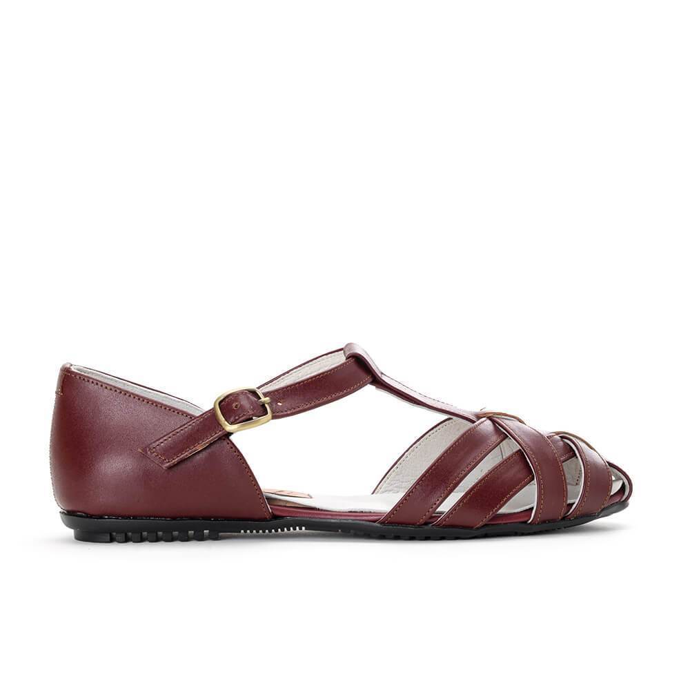 Burgundy Leather Sandals