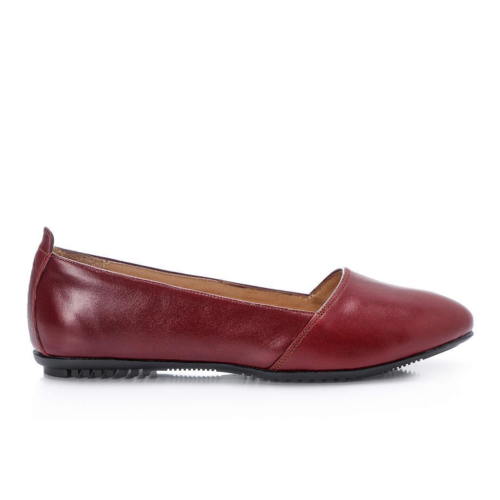 Burgundy Leather Flats