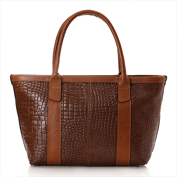 Havana Croc Leather Tote Bag