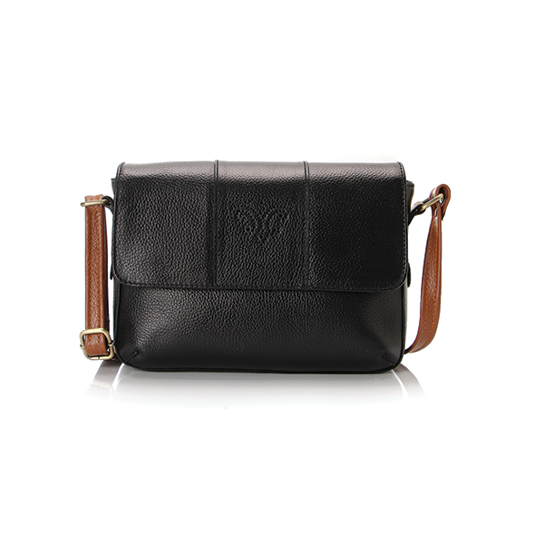 Black * Havana Matt Leather Cross Bag