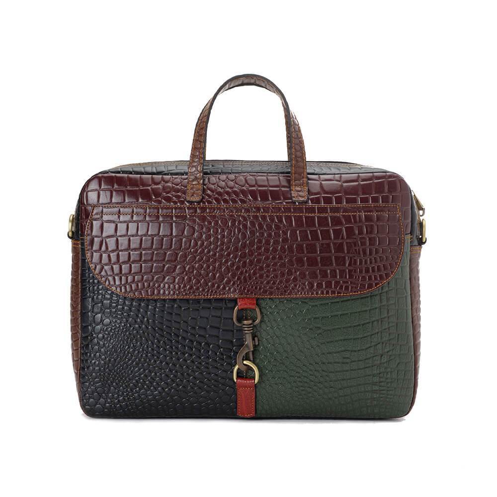 Unisex Multicolored Croc Laptop Bag