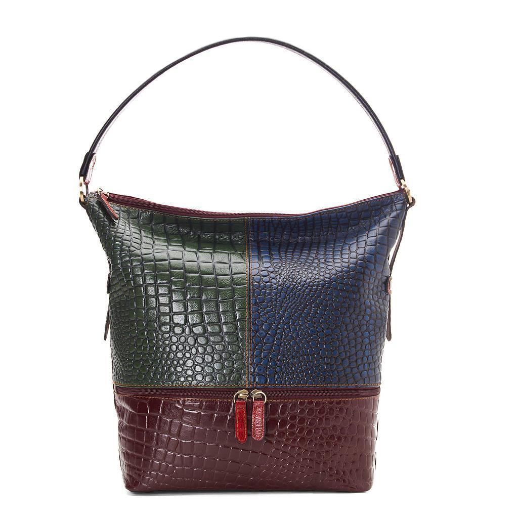 Multicolored Croc Folded Tote