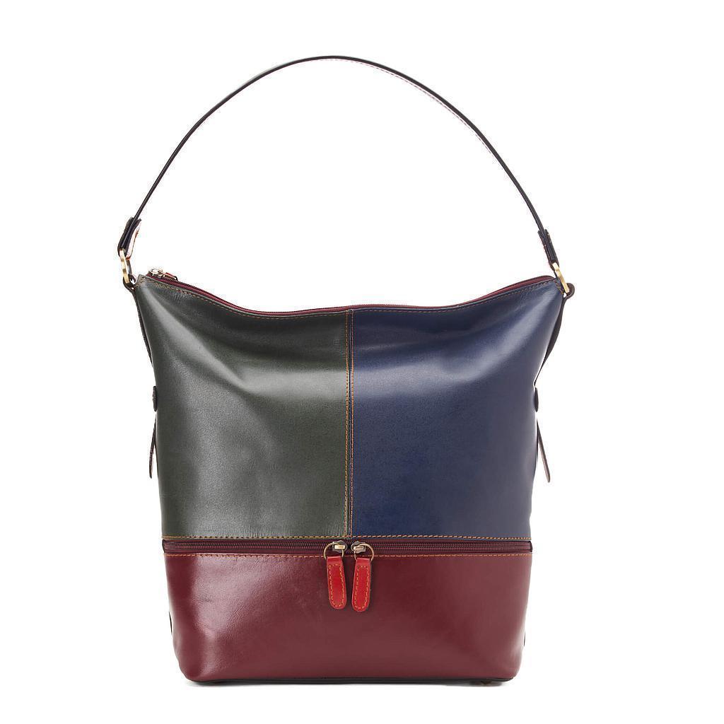Multicolored Vegan Leather Folded Tote