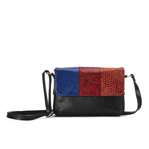Multicolored Lizard Leather Cross Bag