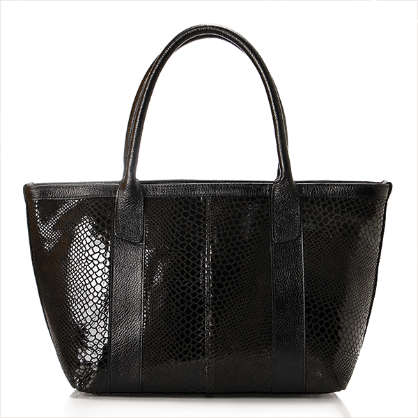 Black Lizard Print Tote Bag