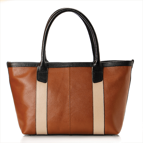 Havana * Beige * Black Leather Tote Bag