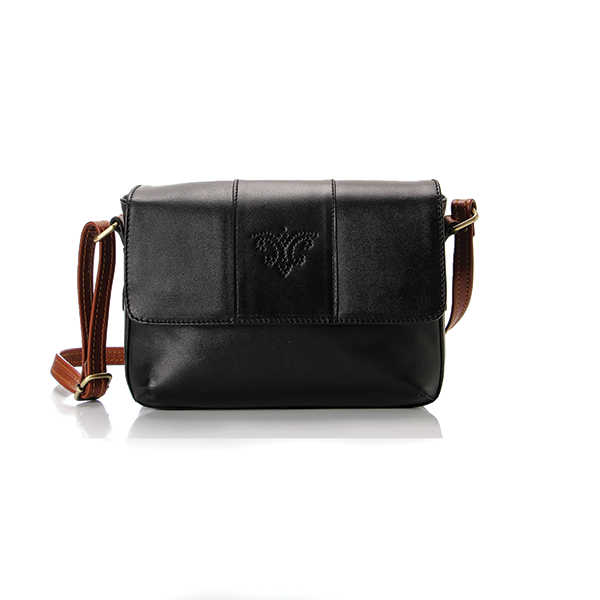Black * Havana Vegan Leather Cross Bag