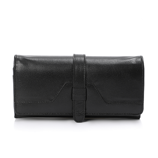 Black Multi-Slot Leather Wallet