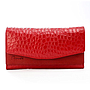 Red Croc Print Leather Wallet