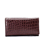 Burgundy Croc Flap Wallet